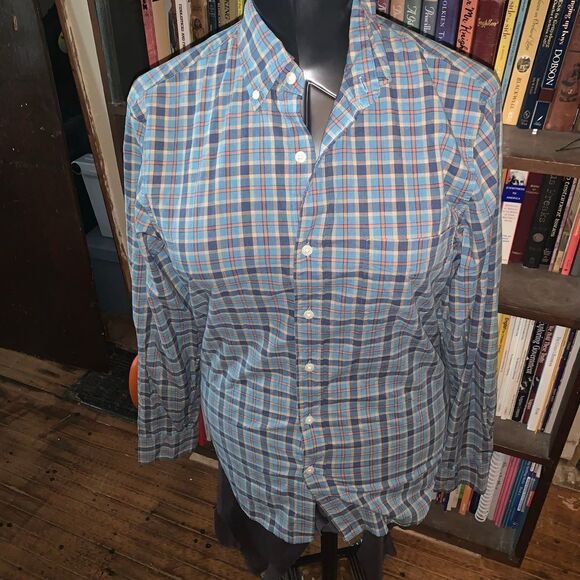 J Crew Slim Secret Wash Shirting 98% organic cotton S tartan plaid button down s - Picture 1 of 3